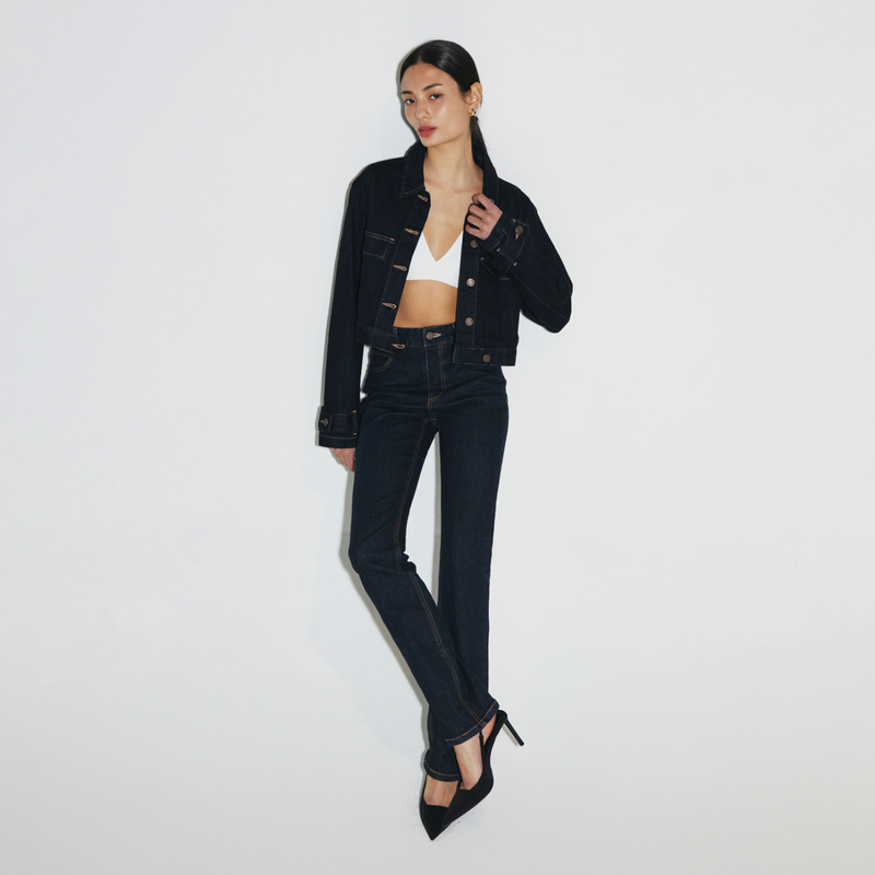 Twill Indigo Slim Straight Jean - YC391