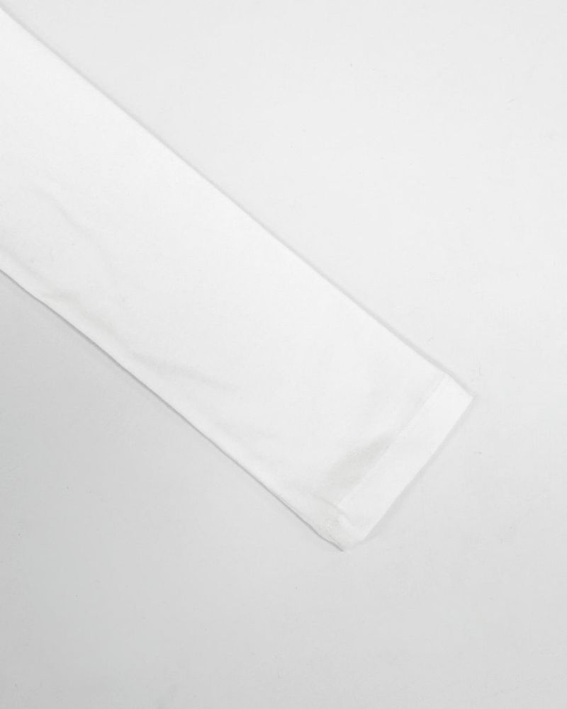 BDM Henley Neck Long Sleeve White