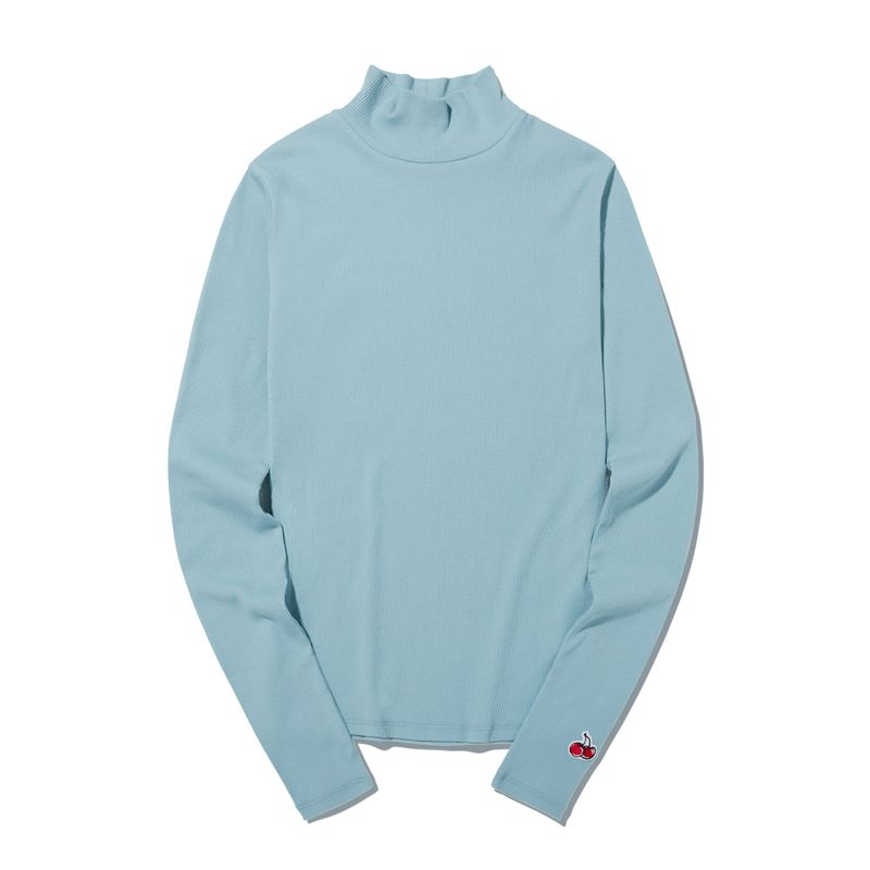 CHERRY BASIC HALF NECK T-SHIRT [LIGHT MINT]