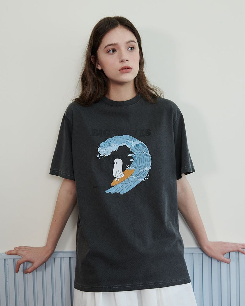 【MADE】SURF GHOST PRINT T-SHIRT [BLACK]