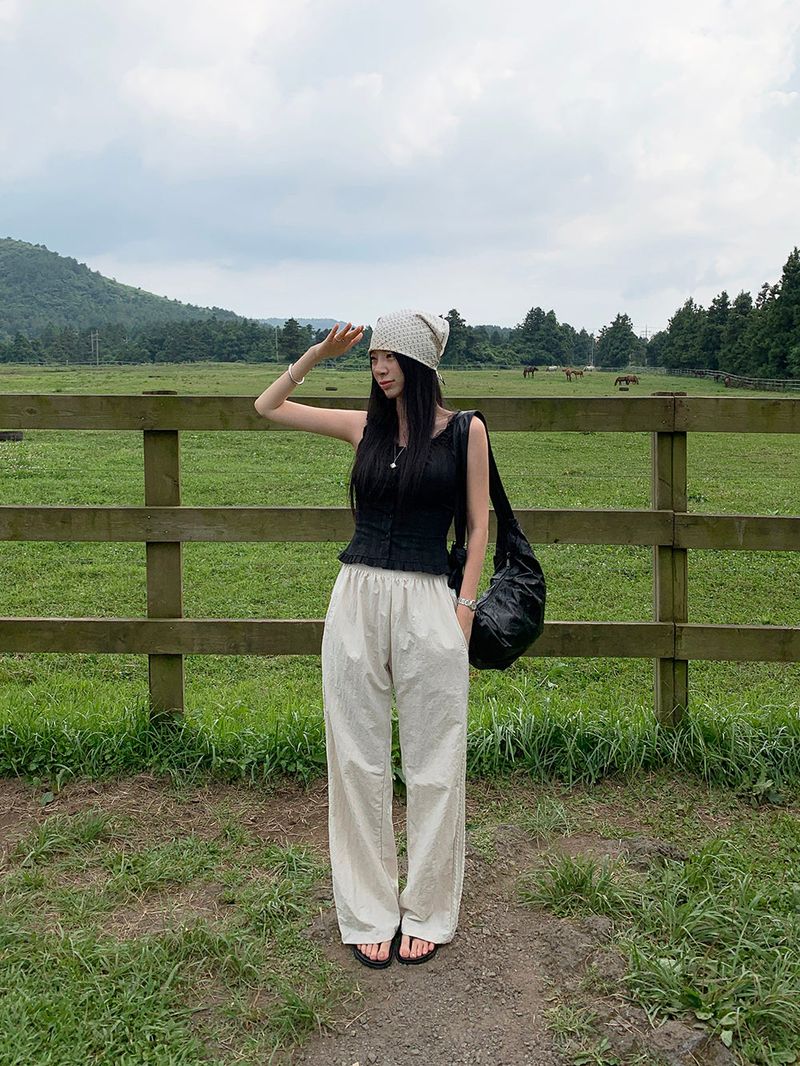 [MADE] Rollton nylon lace track bendable pants