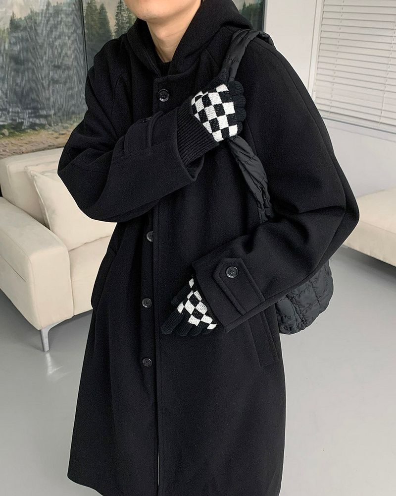 AZ Long Wool Hooded Coat (3 colors)