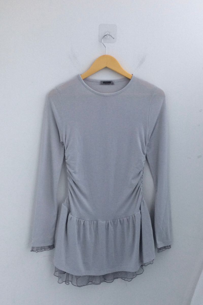 chiffon ruffle line dress