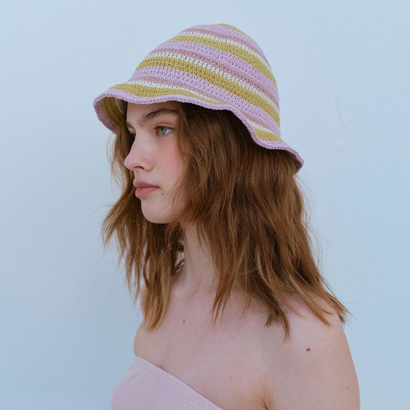 HANDMADE STRIPE BUCKET HAT