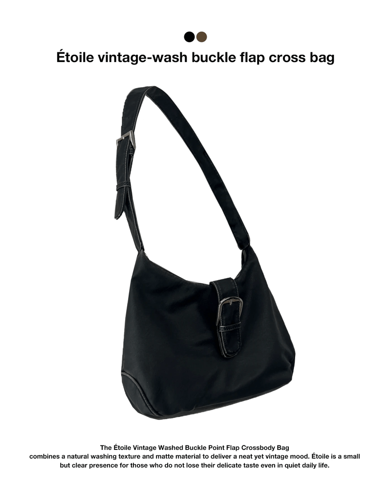 GUSTA（グスタ）の「 Étoile Vintage Washed Buckle Point Flap Cross Bag (2 colors)（Bags）」
