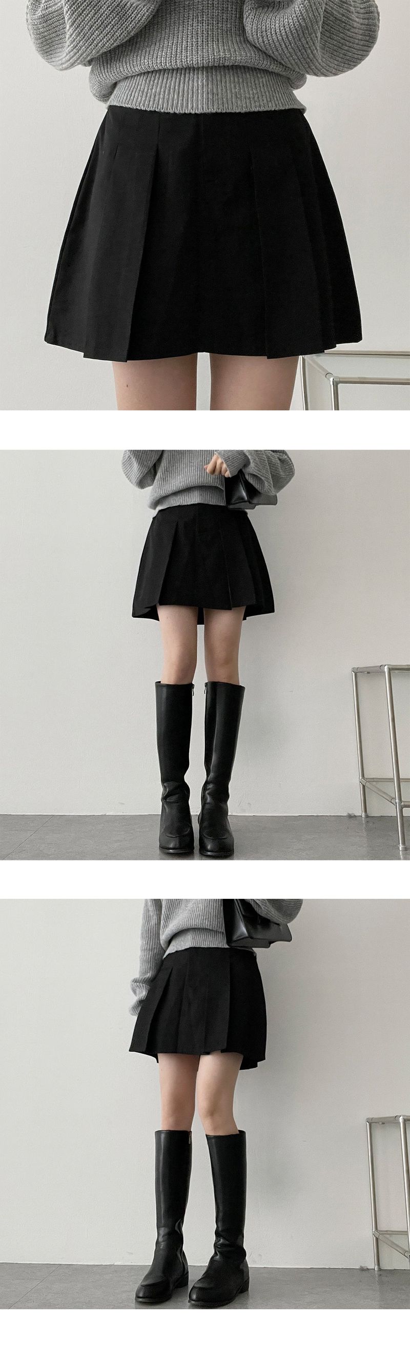 Renon Bendable Pin Tuck Wrinkle Mini Skirt