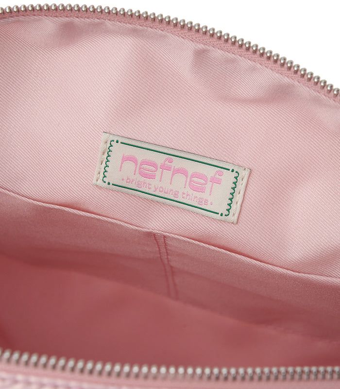 glossy ribbon duffle bag_pink