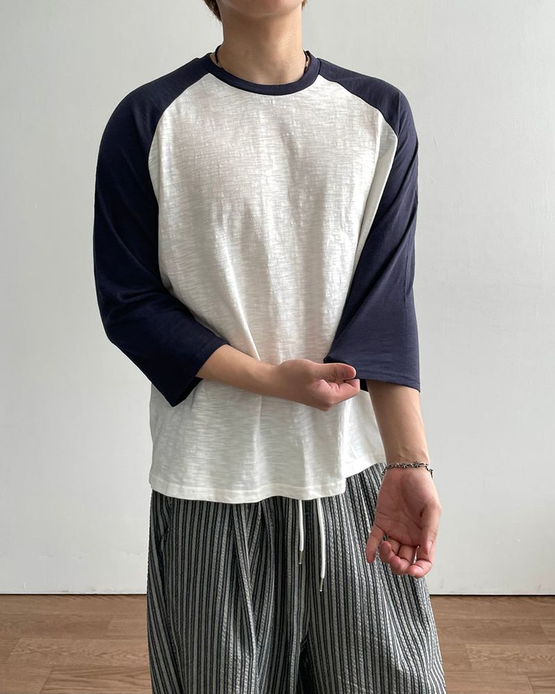 Pitch Slub Three Quarter Sleeve T