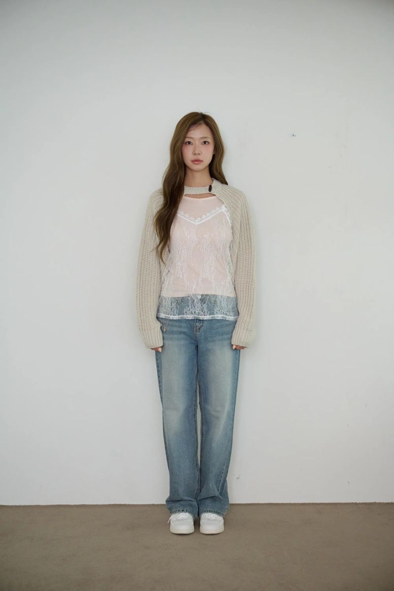 PINK PINEAPPLE（ピンクパイナップル）の「COZY CHUNKY KNIT BOLERO（Tops）」