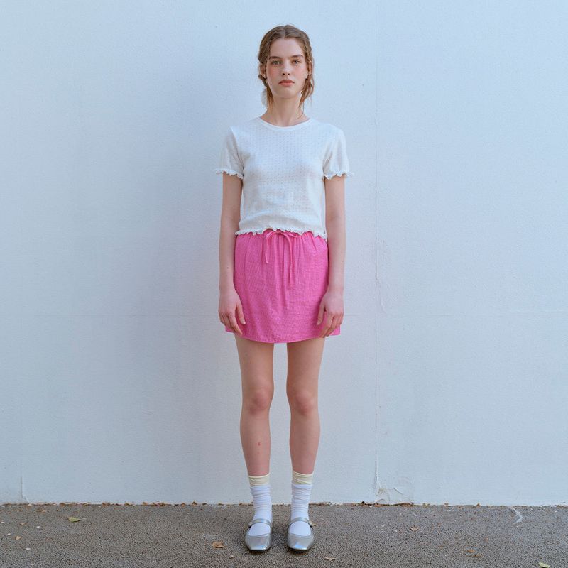 PIN STRIPE MINI SKIRT, PINK