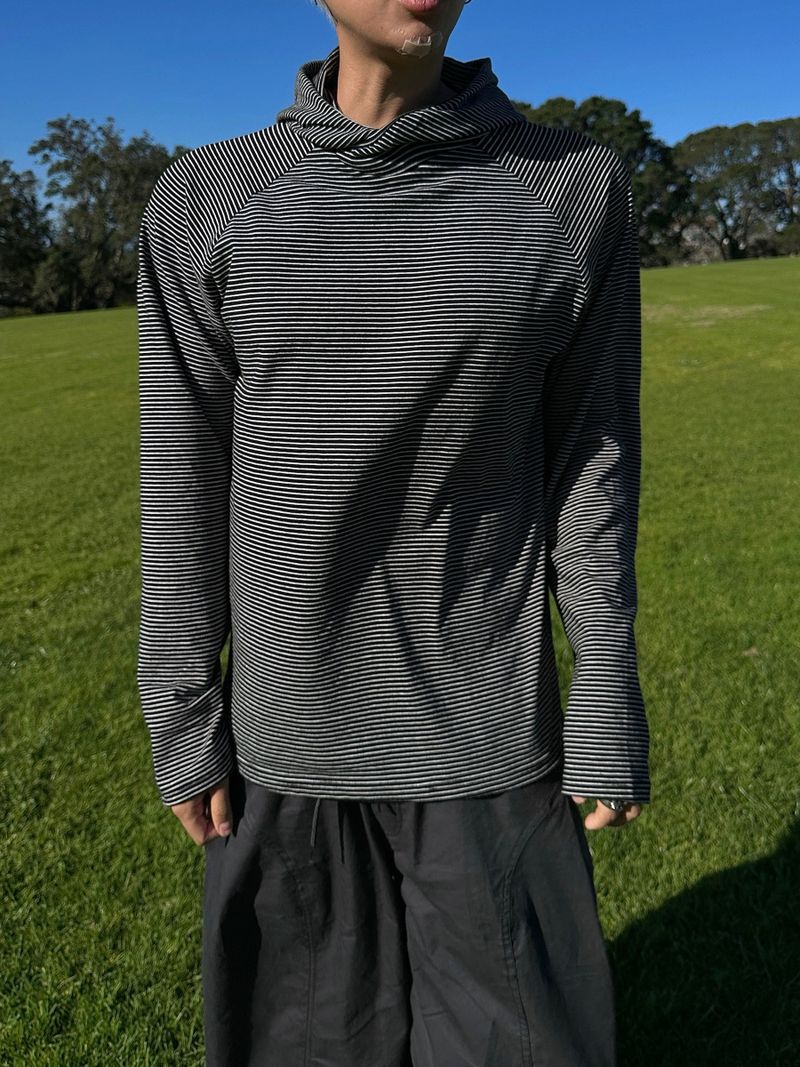 DISCERNMENT（ディサーンメント）の「 Dust Stripe Warmer Hood 3C（Tops）」