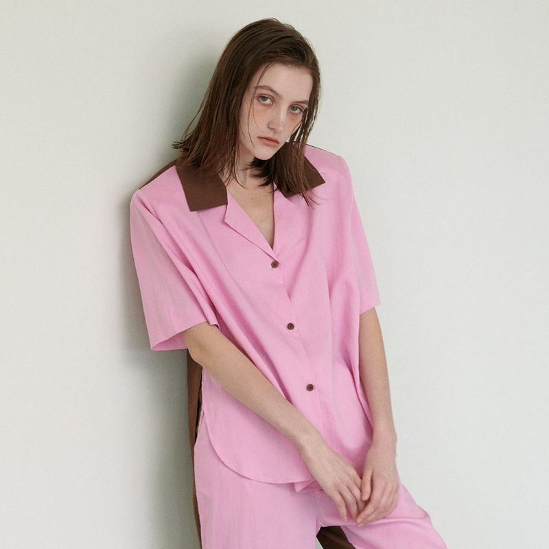 COLORED SHORT SLEEVED SHIRT, PINK