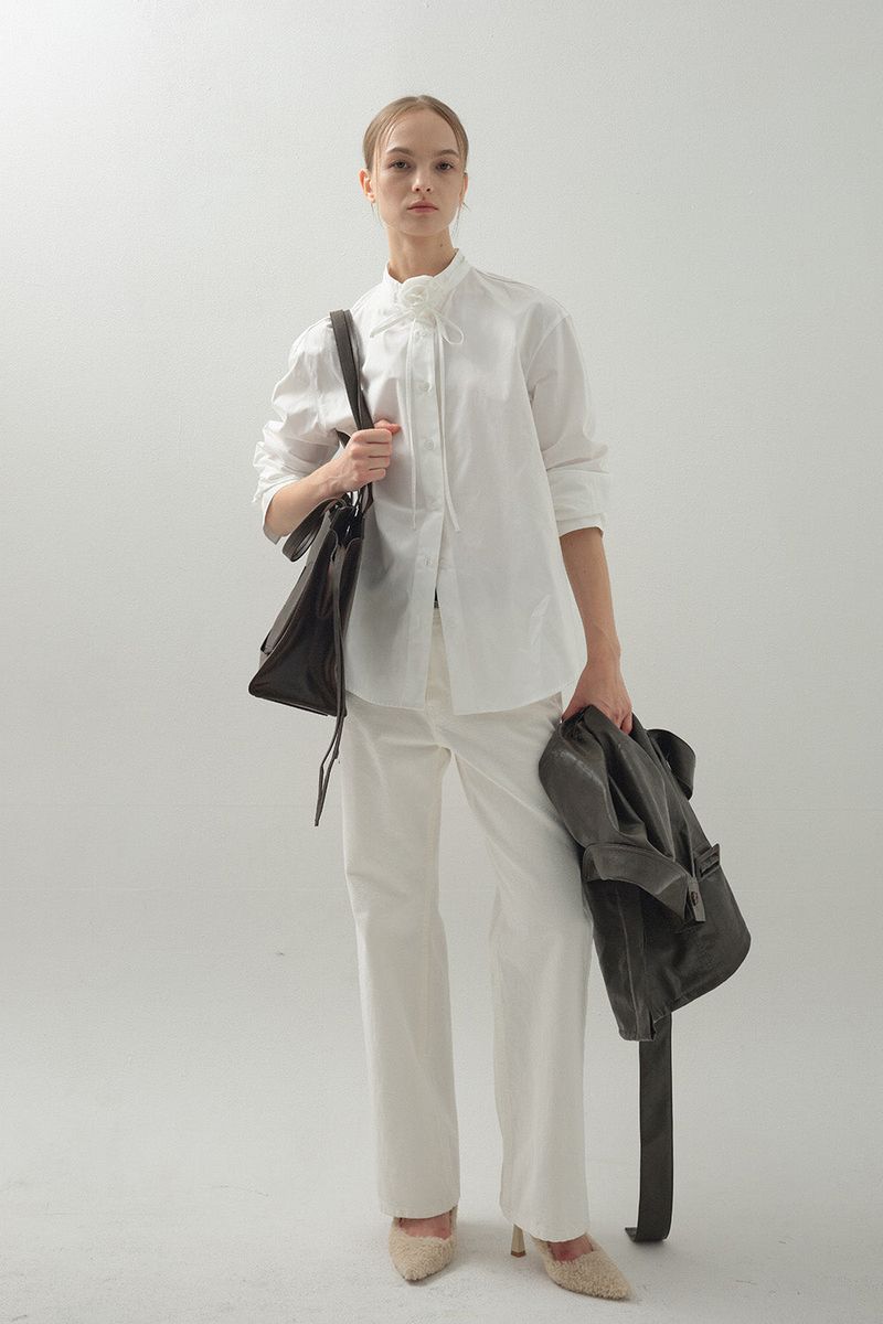 Brooch Convertible Shirt_White