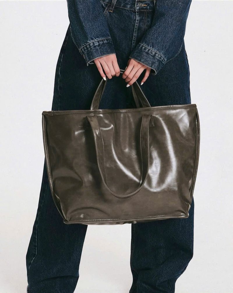  Andiamo Faux Leather Tote Bag