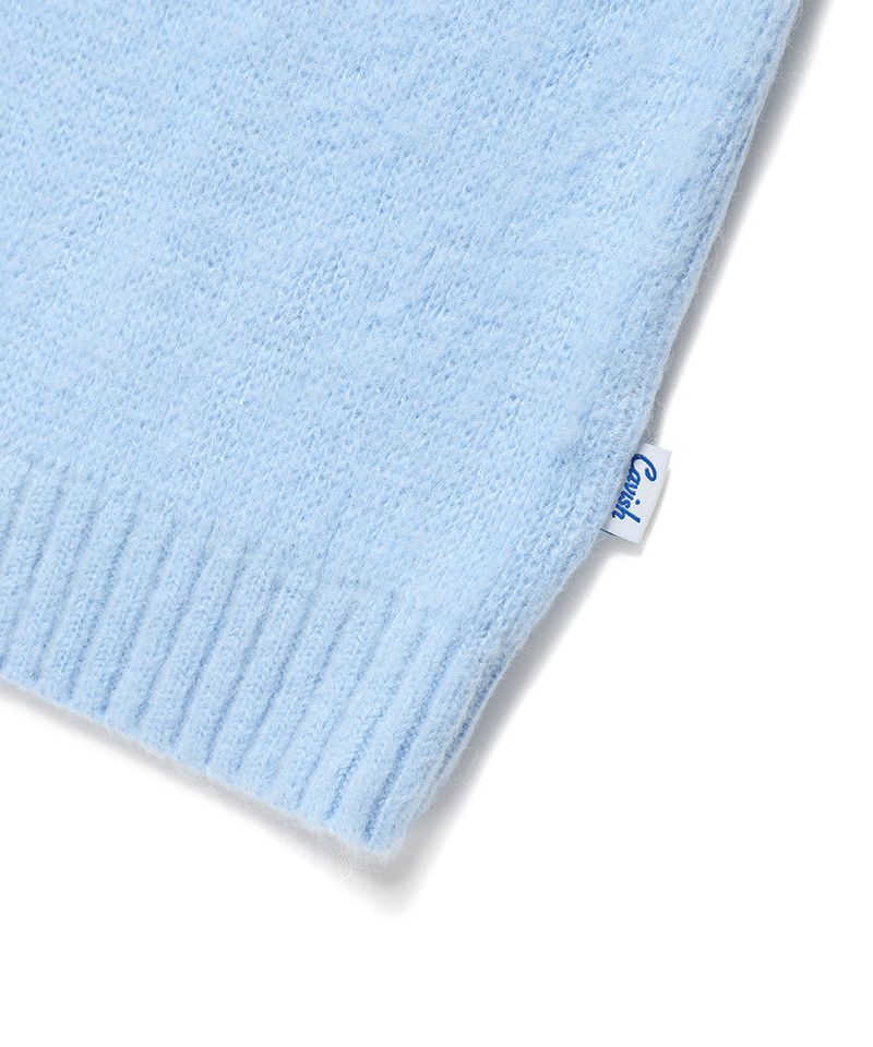 BRUSHED SELLER LOGO KNIT CREWNECK BLUE(CV2DFUK600A)