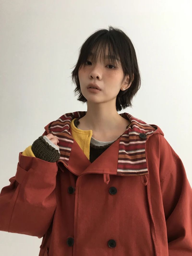 Hapo Button Hooded Short Field Jacket (2color)