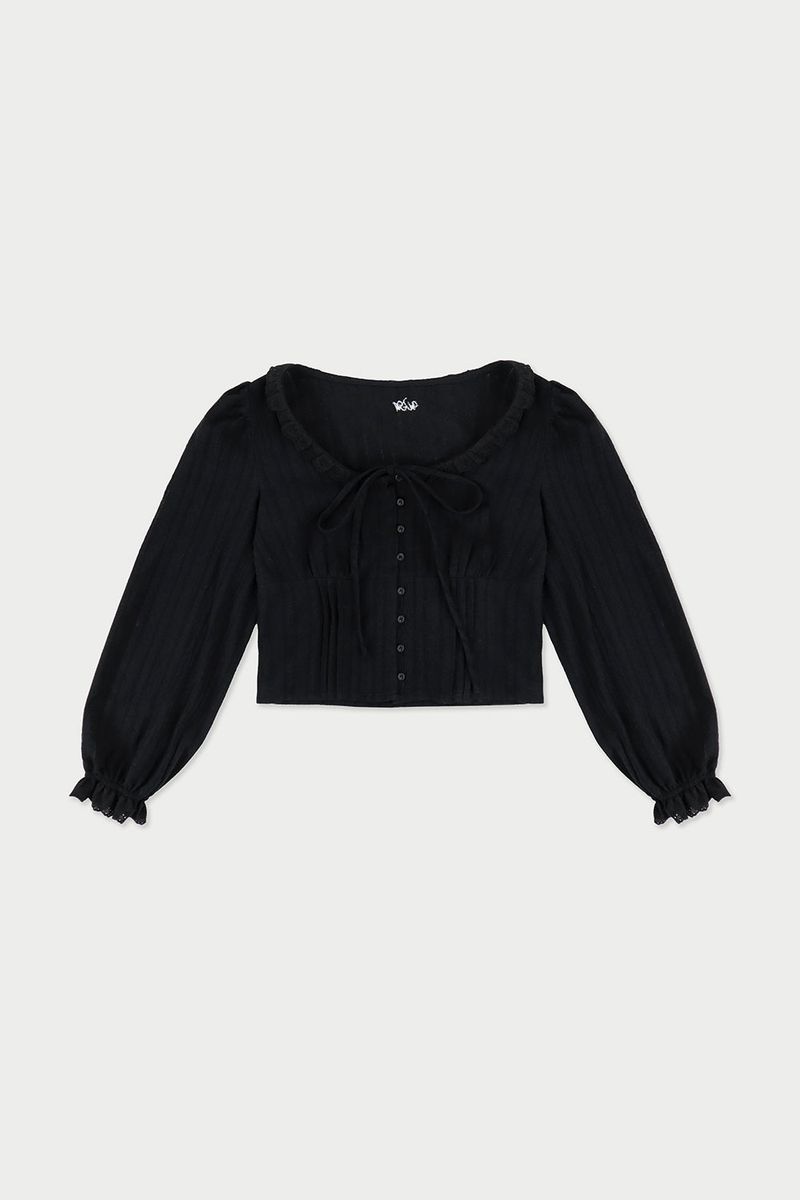 Prelin ribbon blouse_black