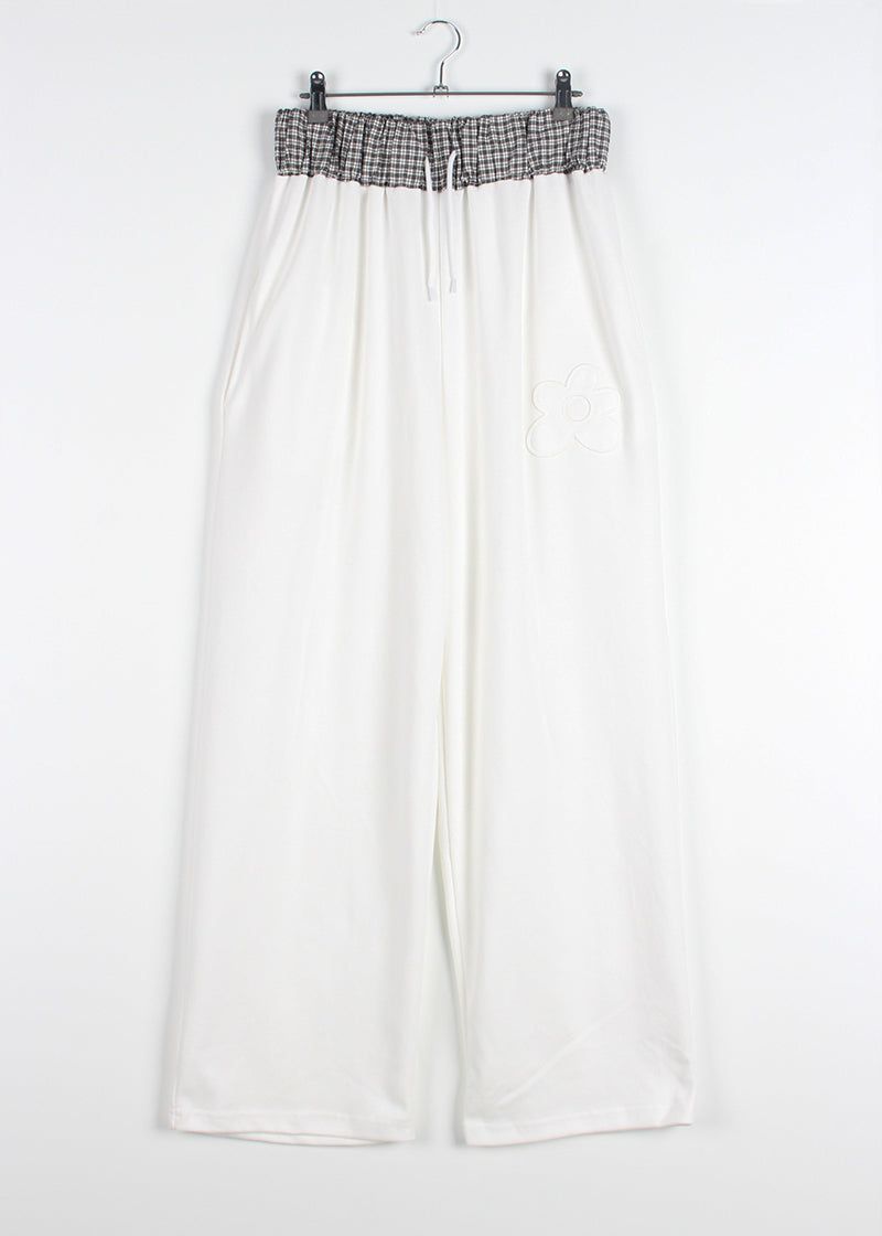 FLOWER CHECK BANDING PANTS