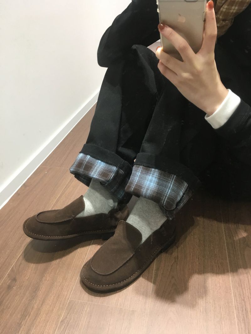 [MD Pick] Non-Fade Check Roll-up Denim (2 Colors)