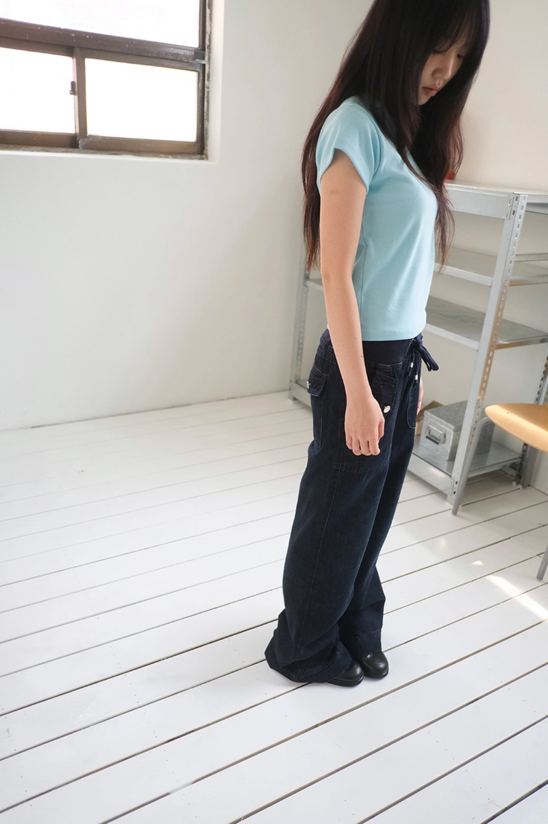 ドロップデニムパンツ