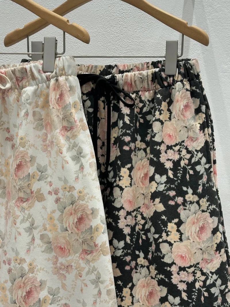 floral sweat crop pants