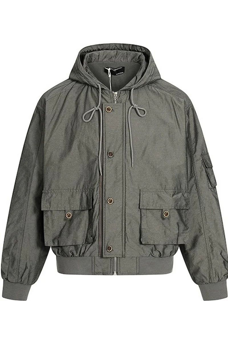 Hooded Utility Work Jacket