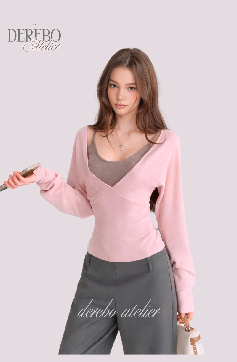 Renea Pink Layered Two-Piece Knitwear