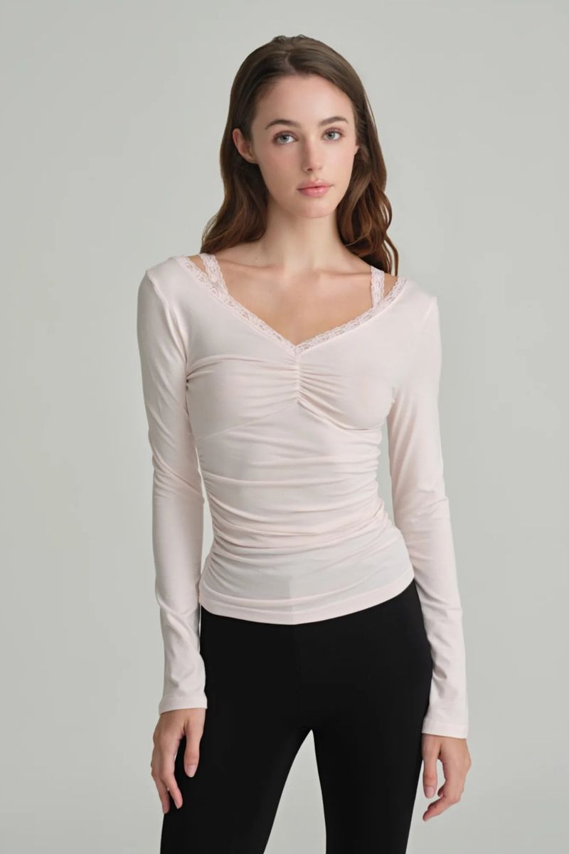 Ballerina lace long sleeve, Pink