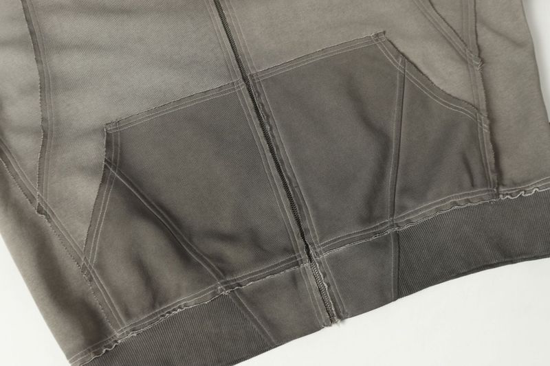 Meryl Patchwork Pocket Hoodie Zip-up