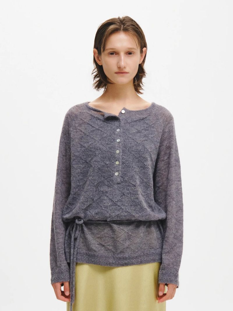 HAIRY DIA SHEER KNIT PULLOVER