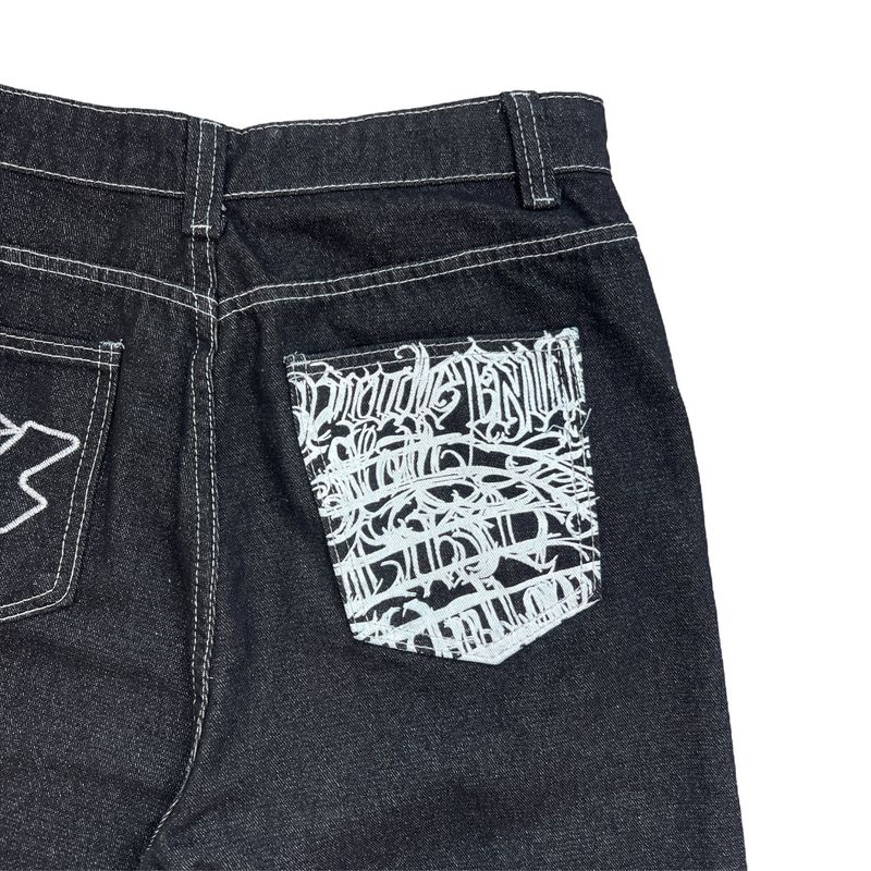  [🖤MD PICK] Backline Back Point Bermuda Denim Pants (Black)