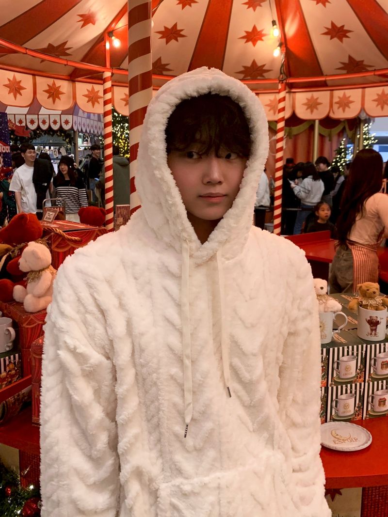 Cozy cable fleece hood