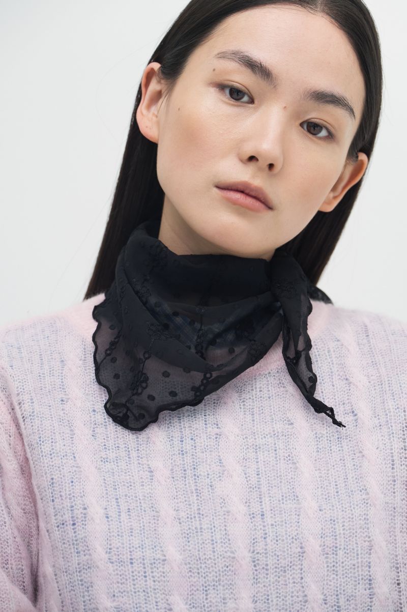 Embroidered Petit Arc Scarf_2colors