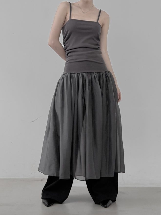 Melt Mix Chiffon Strap One Piece