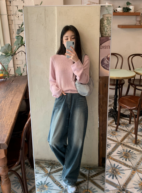 Blue Deep Washed Denim Wide Pants