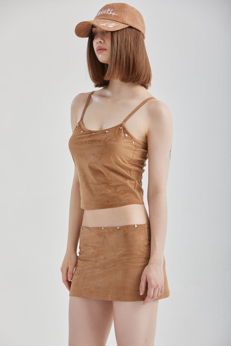 VELVET STUD SKIRT