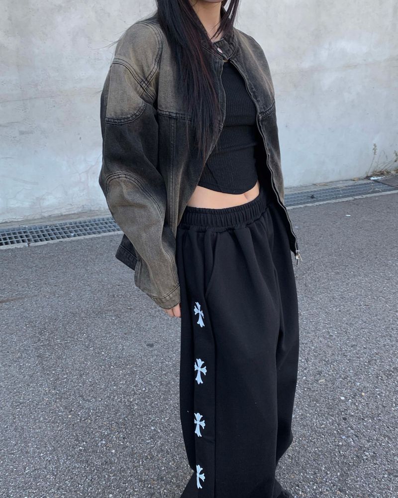 Denim biker jacket