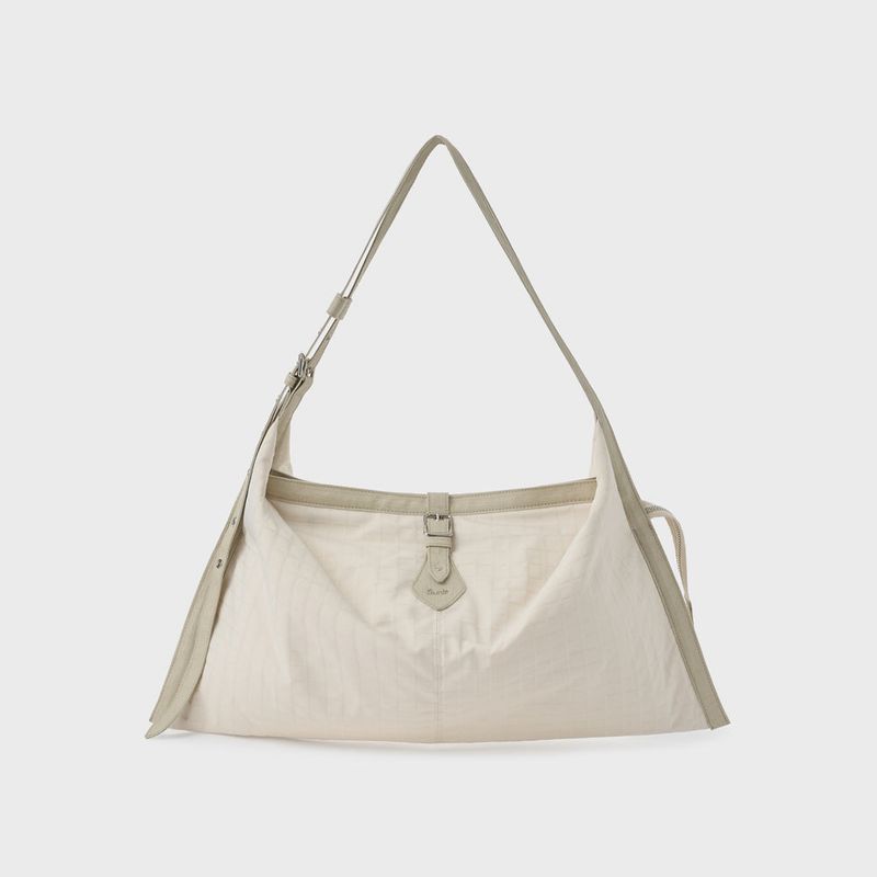 Buckle Cross Bag (Check Ivory)