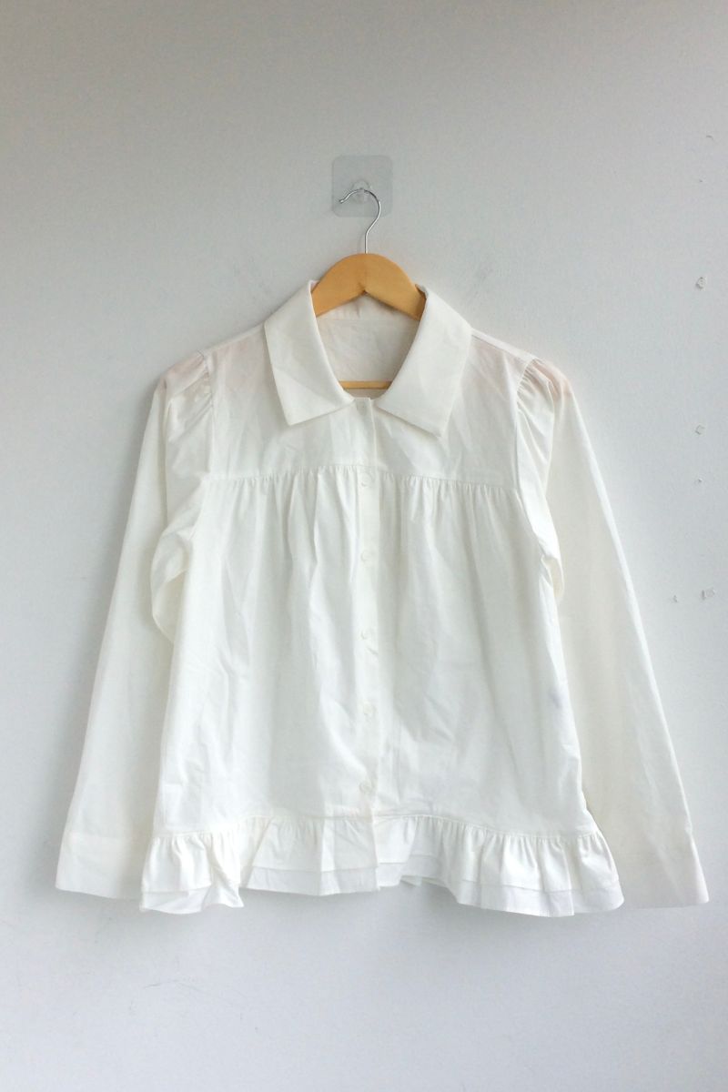 Cotton Flare Shirring Shirt