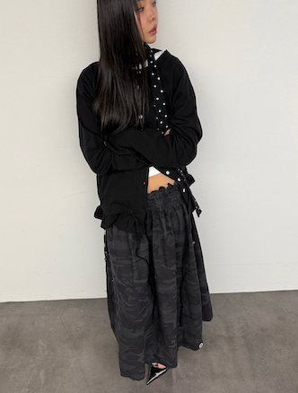 NATTY CARDIGAN IN BLACK (SCARF SET)