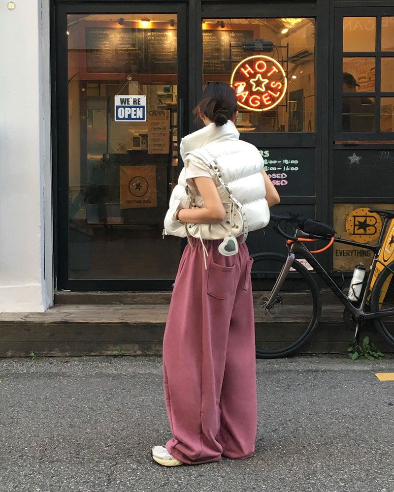 [BELLIDE MADE] スリットラインワイドトレーニングパンツ