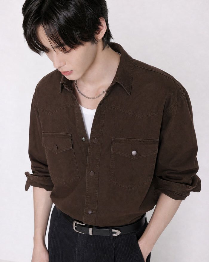 (UNISEX) Western Over Cotton Shirt