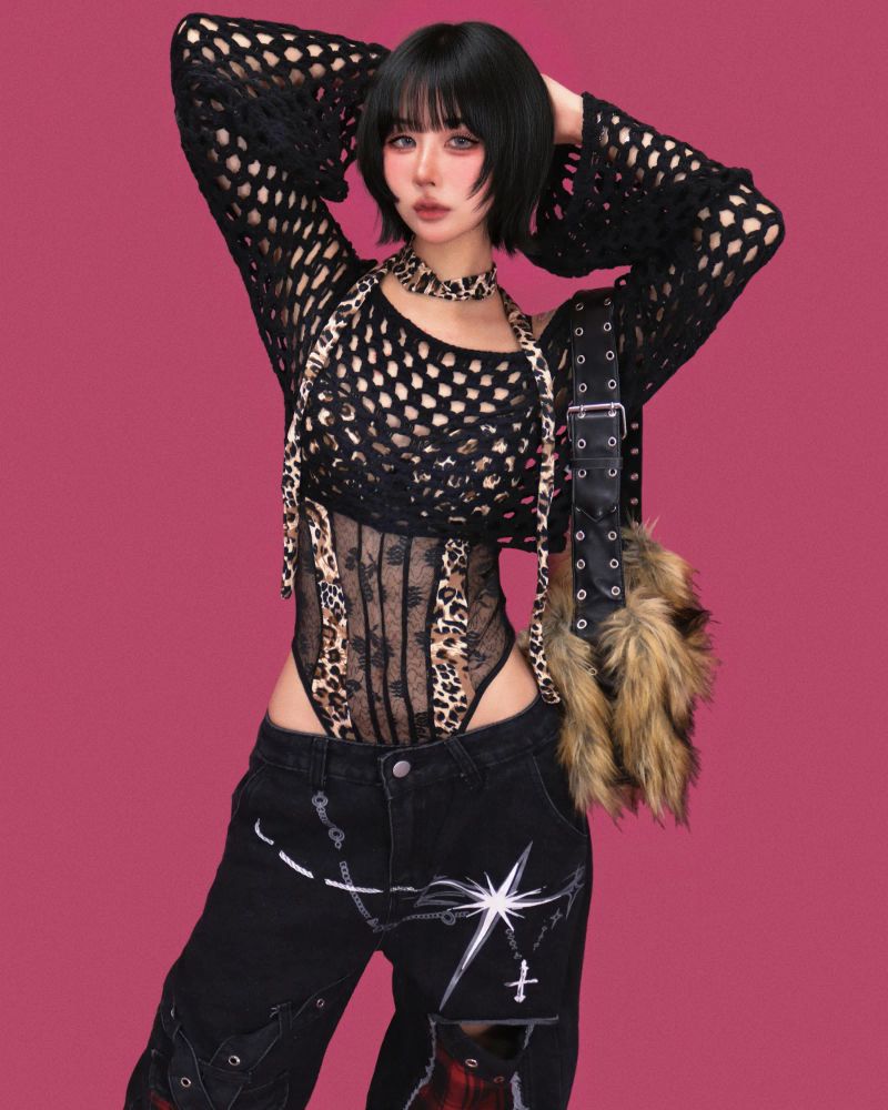 toXic leopard print body-suit