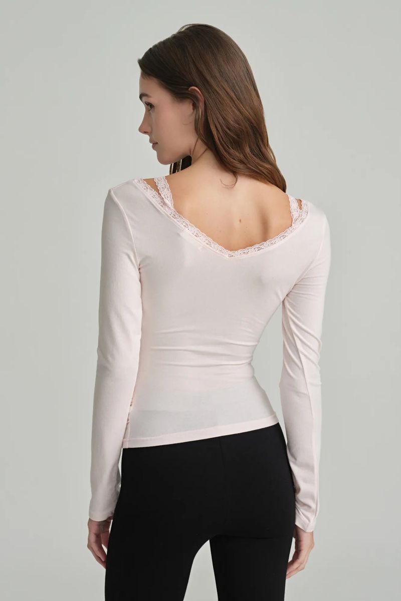 Ballerina lace long sleeve, Pink