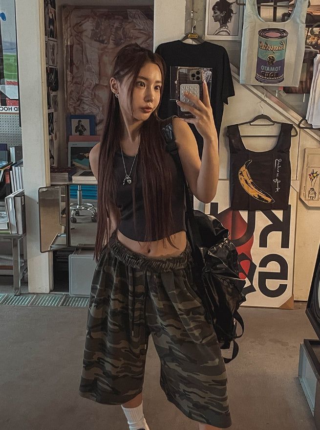 Free Camo Track Bermuda Pants