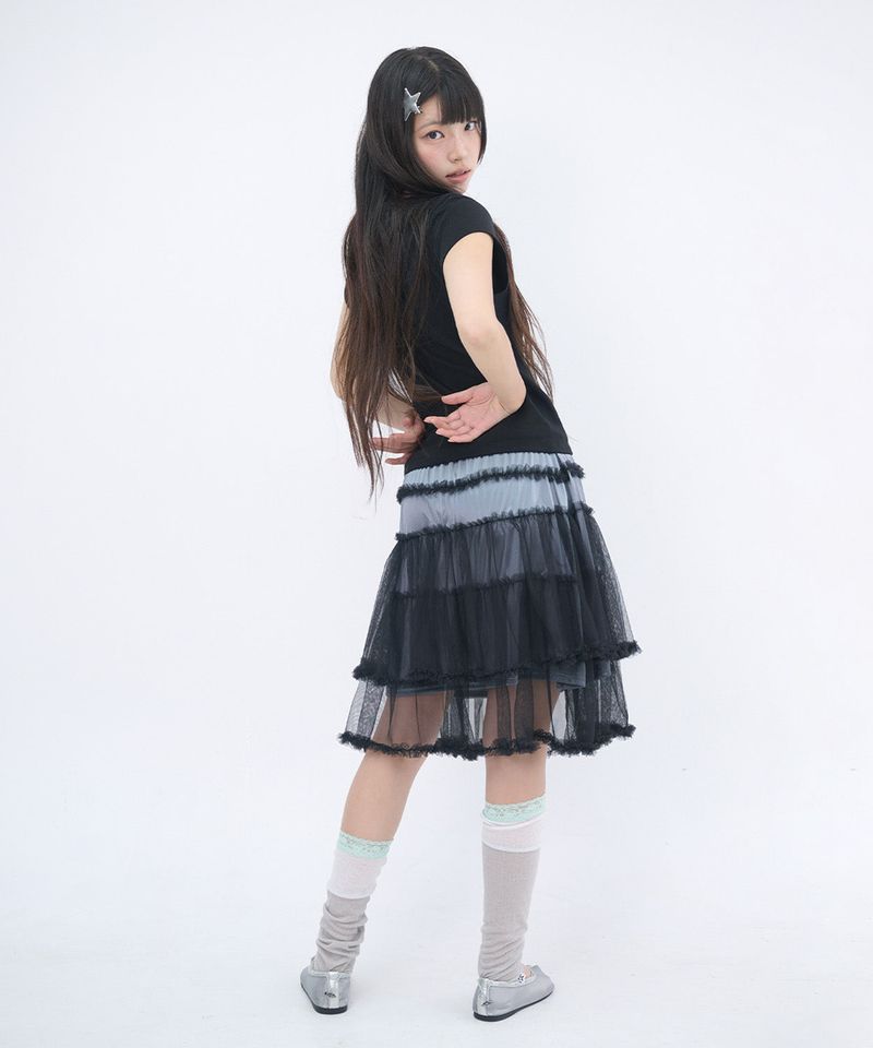 LACE LAYERED OPEN TOE SOCKS - GRAY