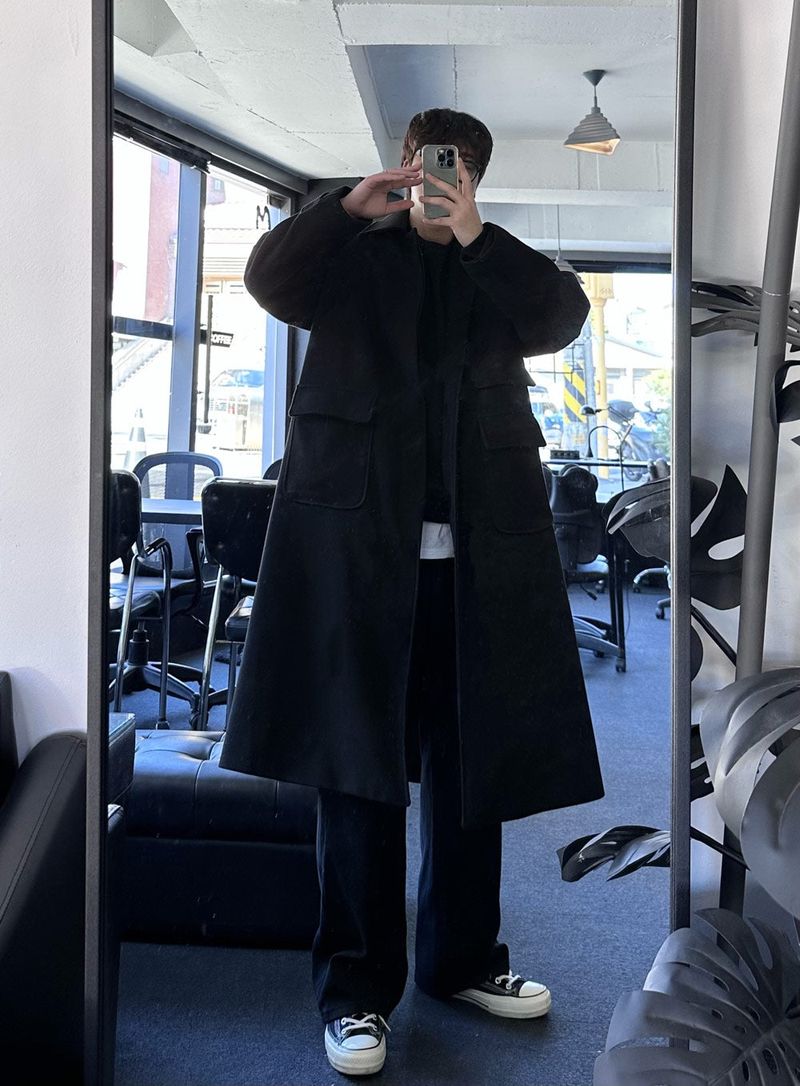 frang double pocket kara wool coat