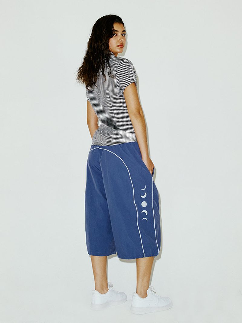 LINE HALF PANTS BLUE