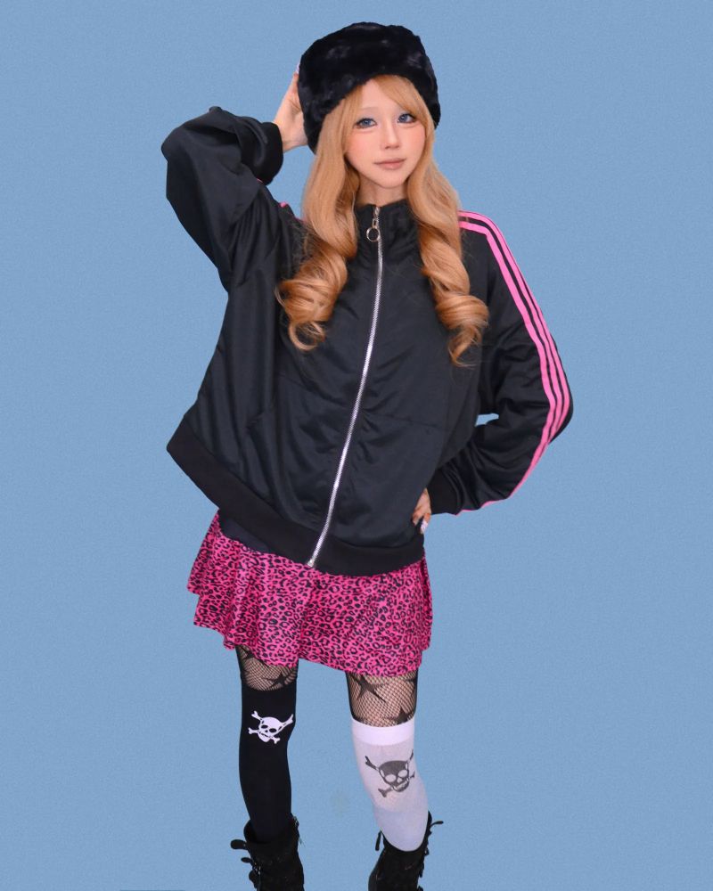 skull black&white knee-socks
