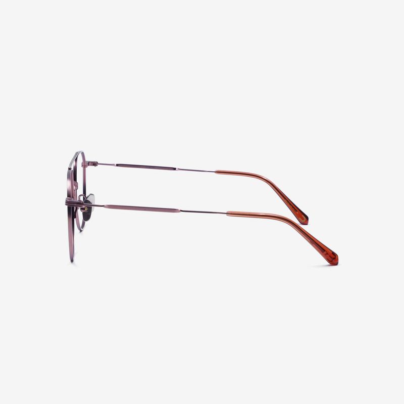 Knouun Round titanium glasses CODE. 101. C Pink Brown